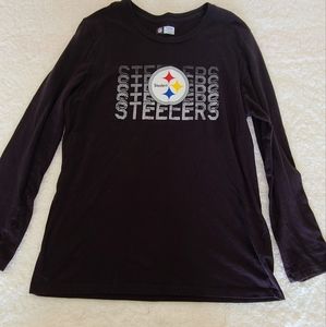 Womens NFL Team Apparel Pittsburgh Steelers Black Top XL
